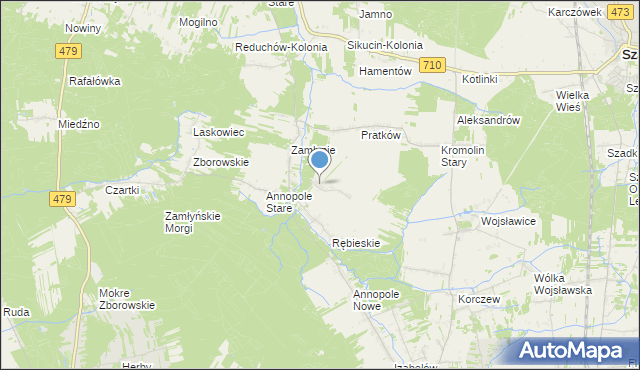 mapa Rębieskie-Kolonia, Rębieskie-Kolonia na mapie Targeo